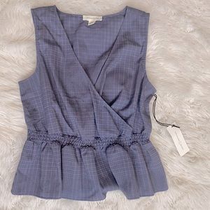 🌿 Treasure & Bond Blue Sleeveless Peplum Bottom Top Size Medium NWT